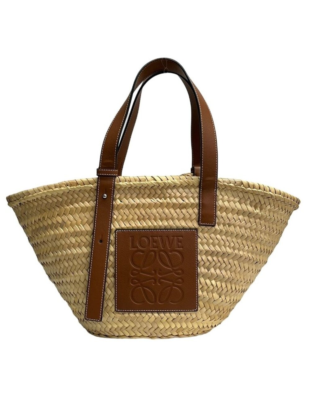 Loewe Tote Bag Basket Beige Brown Leather